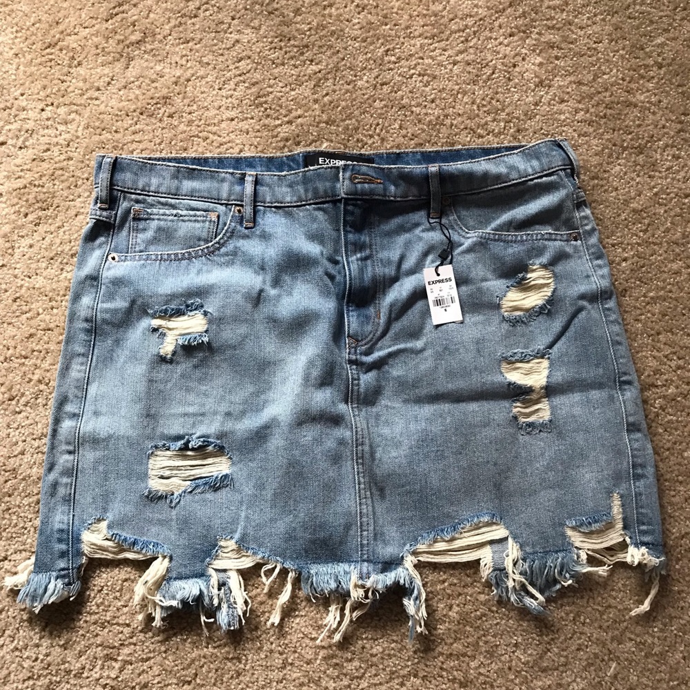 Distressed Jean Skirt